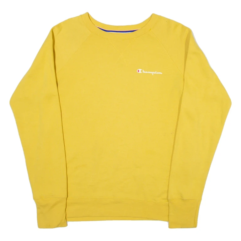 CHAMPION Mens Sweatshirt Yellow S