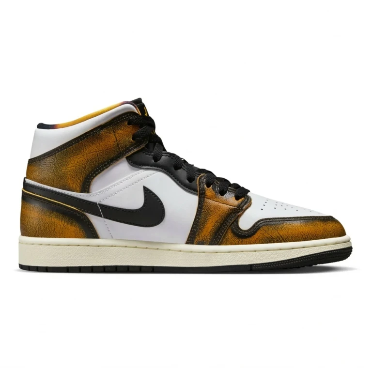 Men's Retro 1 Mid Se 'Orange Wear Away' Sneakers
