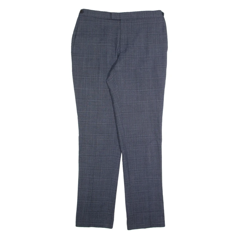 REISS Blunt T Womens Trousers Blue Slim Straight Wool W34 L32