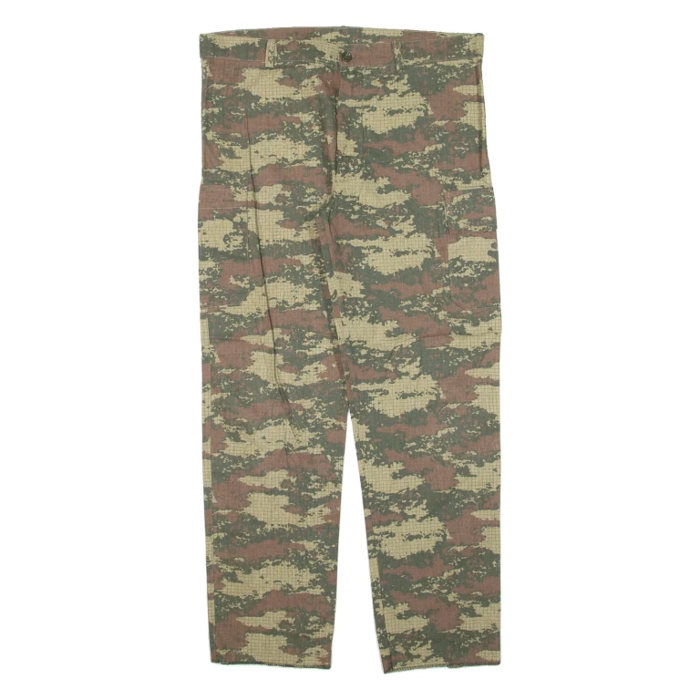 Cargo Camo Womens Trousers Green Regular Straight W32 L26