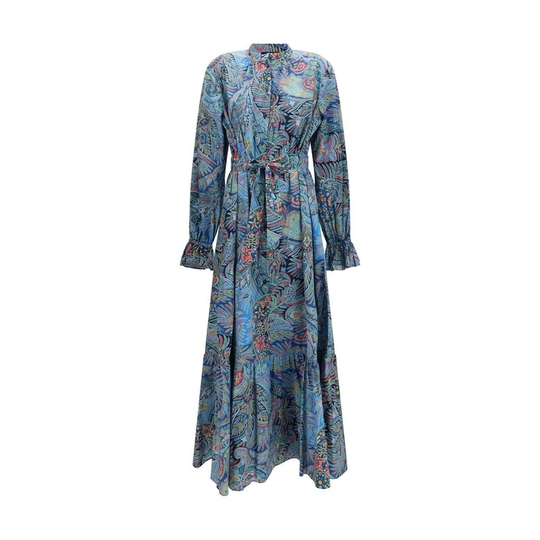 Blue Cotton Casual Dress - Women