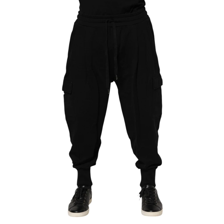 Dolce & Gabbana Black Cotton Logo Jogger Sweatpants Pants - Men