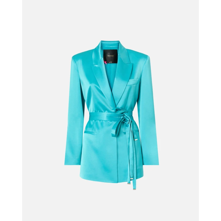Pinko - Veste ceinturée en satin - 38