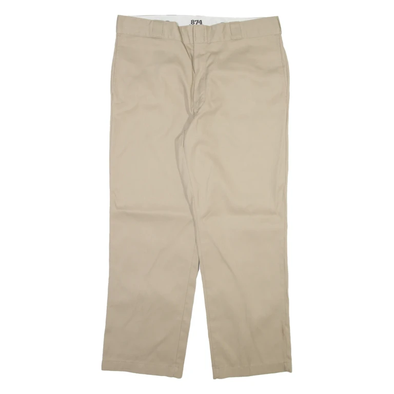 DICKIES 874 Workwear Mens Trousers Beige Regular Straight W38 L30