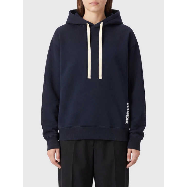 Relaxed-Fit Cotton Hoodie with Drawstring Hood and Contrast Logo (J02GU0123J20128402)