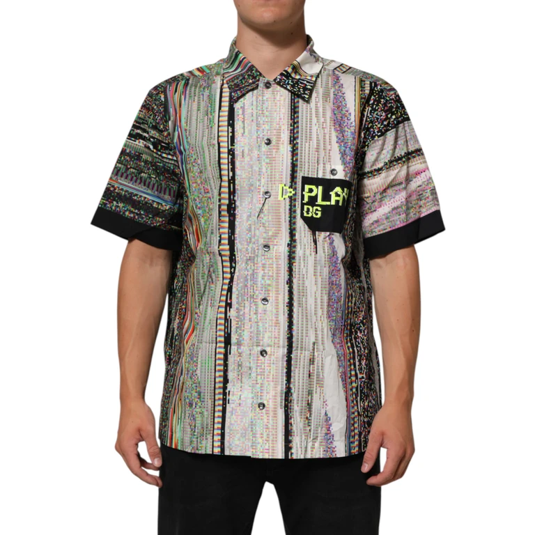 Dolce & Gabbana Multicolor Graphic Collared Casual Shirt Cotton - Men