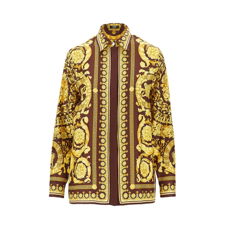 Versace Barocco Seidenhemd für Damen, Größe 40