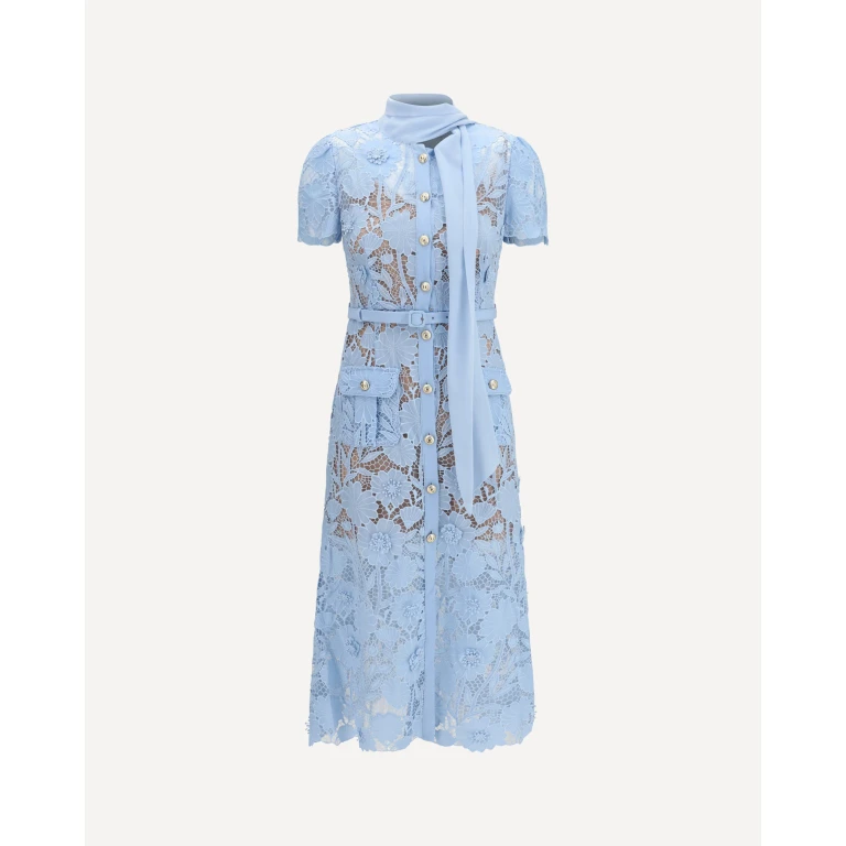 Midi lace Dress with bow collar Female 8