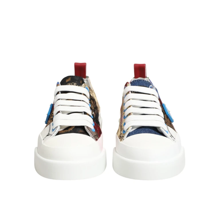 Dolce & Gabbana Multicolor Patchwork Low Top Sneakers Shoes Co+se+vi+05lf - Women