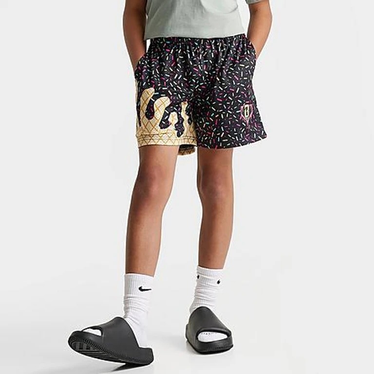 Big Kids Ice Cream Mesh Shorts in Black/Multi Size: Small