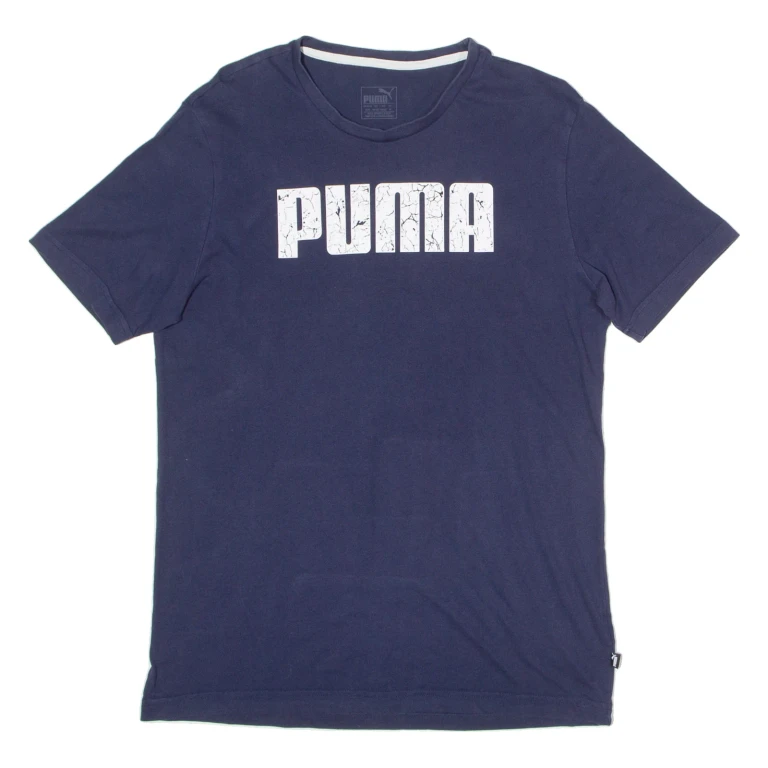 PUMA Mens T-Shirt Blue Crew Neck M