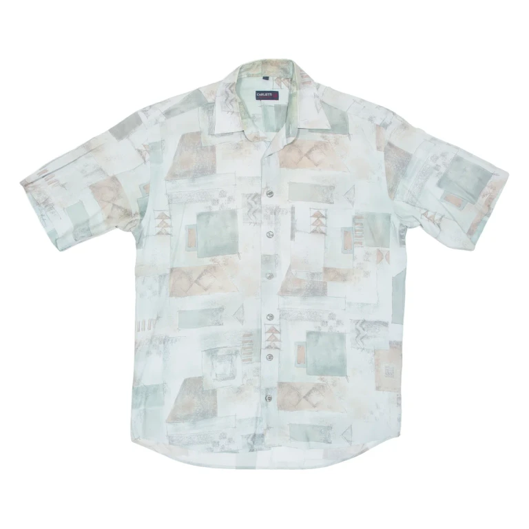 CARLETTI Mens Shirt Blue Crazy Pattern M