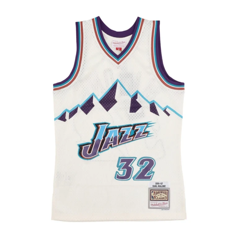 Men's Cream Team Color Swingman Jersey Jazz 1996 Karl Malone Jerseys