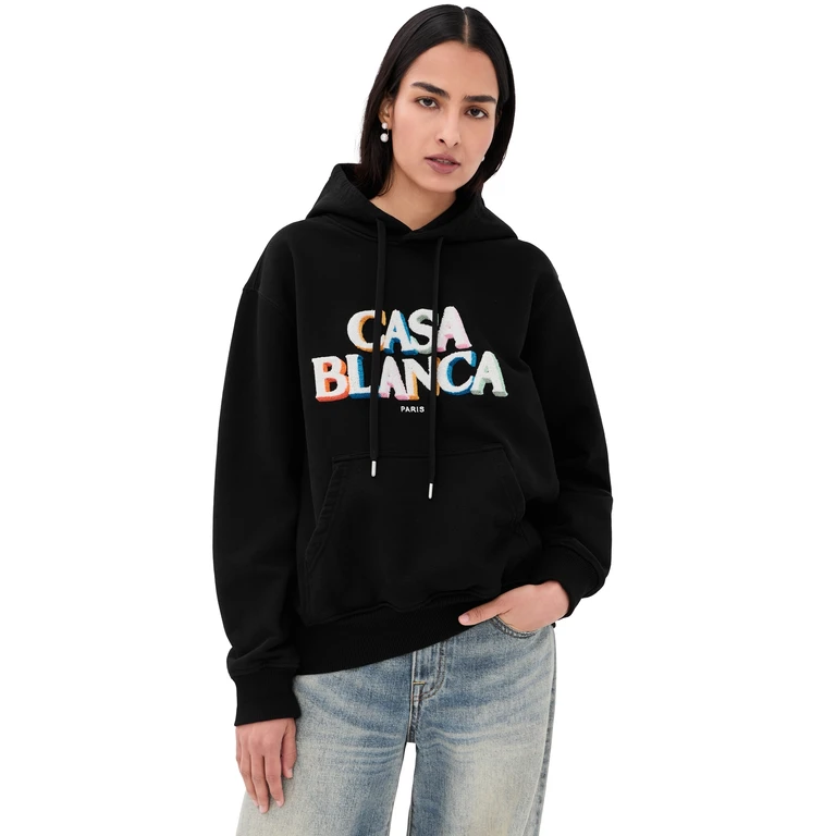 Boucle Embroidered Hoodie Black L