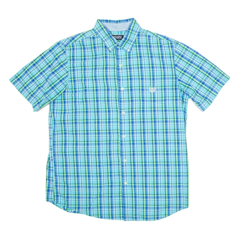 CHAPS Mens Shirt Blue Check M