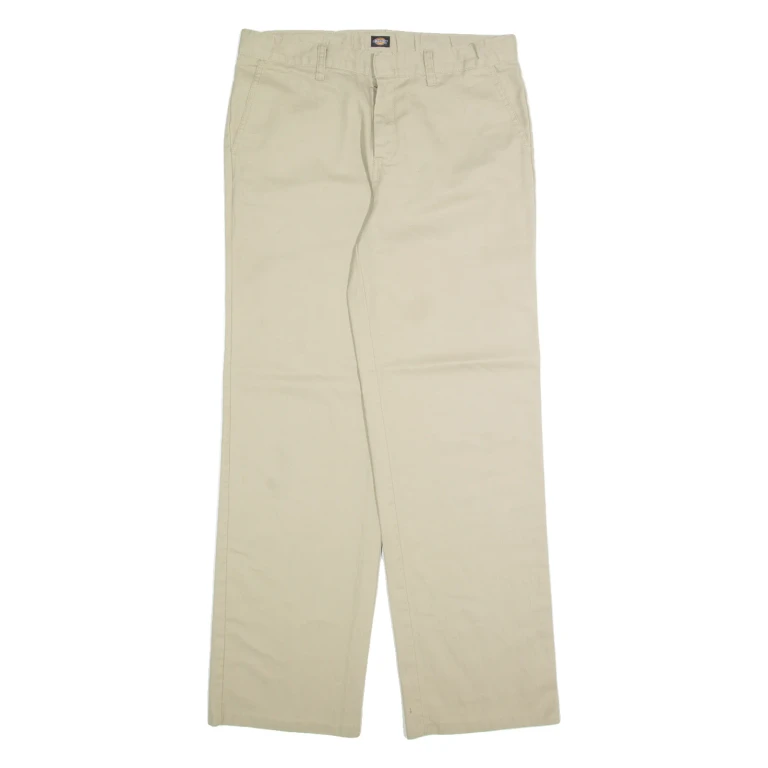 DICKIES Chino Mens Trousers Beige Regular Straight W32 L32