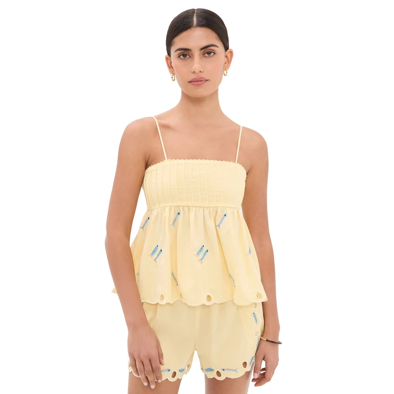 En Saison Ellie Top Yellow Blue Multi XS