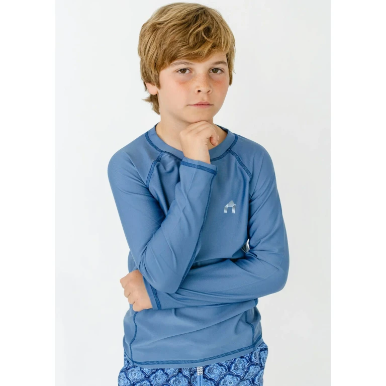 Boys Light Blue Long Sleeve Rashguard