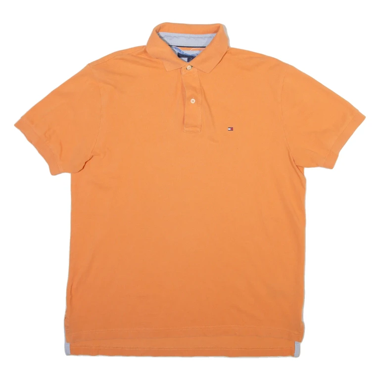TOMMY HILFIGER Mens Polo Shirt Orange M