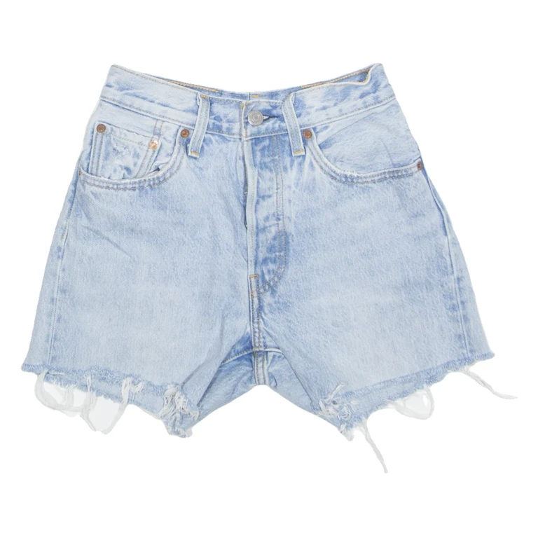 LEVI'S Cut Off 501 Womens Denim Shorts Blue XXS W24