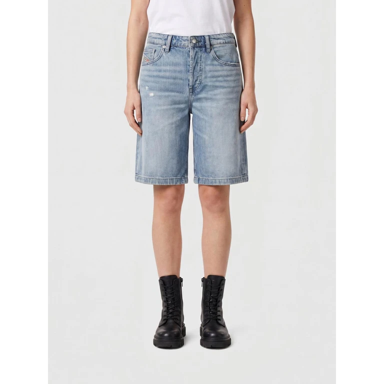 De-Sire 5-Pocket Knee-Length Denim Shorts with Mid-Rise Waist (A140510DBEC01)