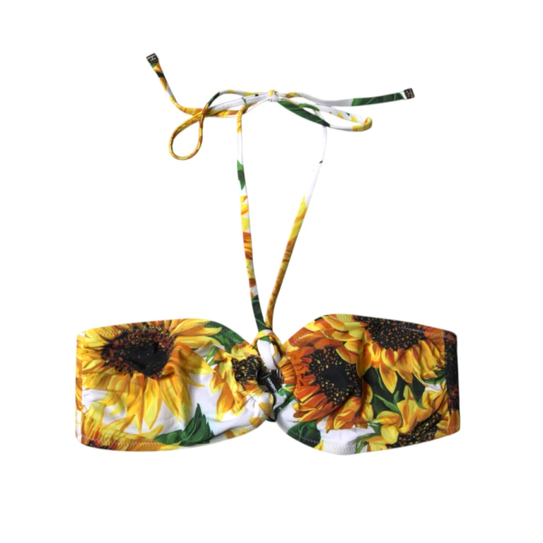 Multicolor Floral Halter Beachwear Bikini Top Swimwear Nylon Elastane - Women