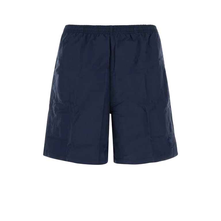 AMI Paris Navy Blue Nylon Swimming Shorts Encre Costumi Da Bagno - Men