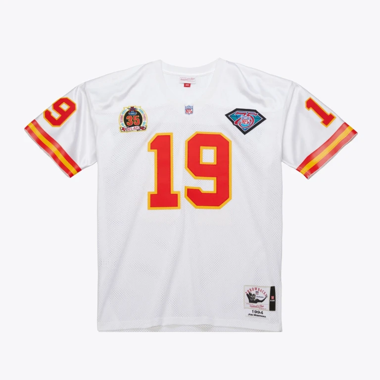 Men's NFL White Jersey Chiefs 1994 Joe Montana