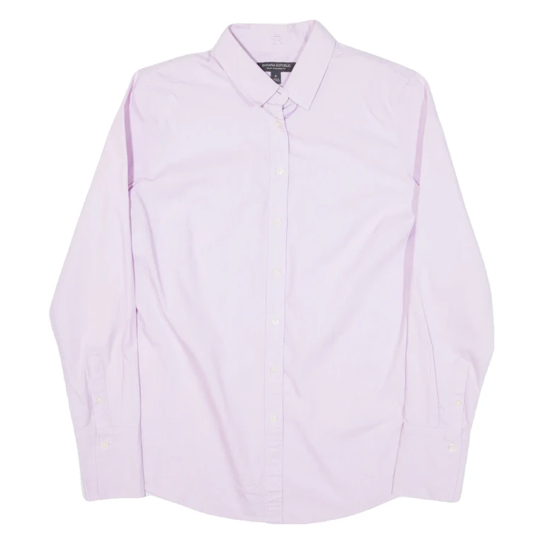BANANA REPUBLIC Riley Tailored Fit Womens Plain Shirt Purple Long Sleeve S