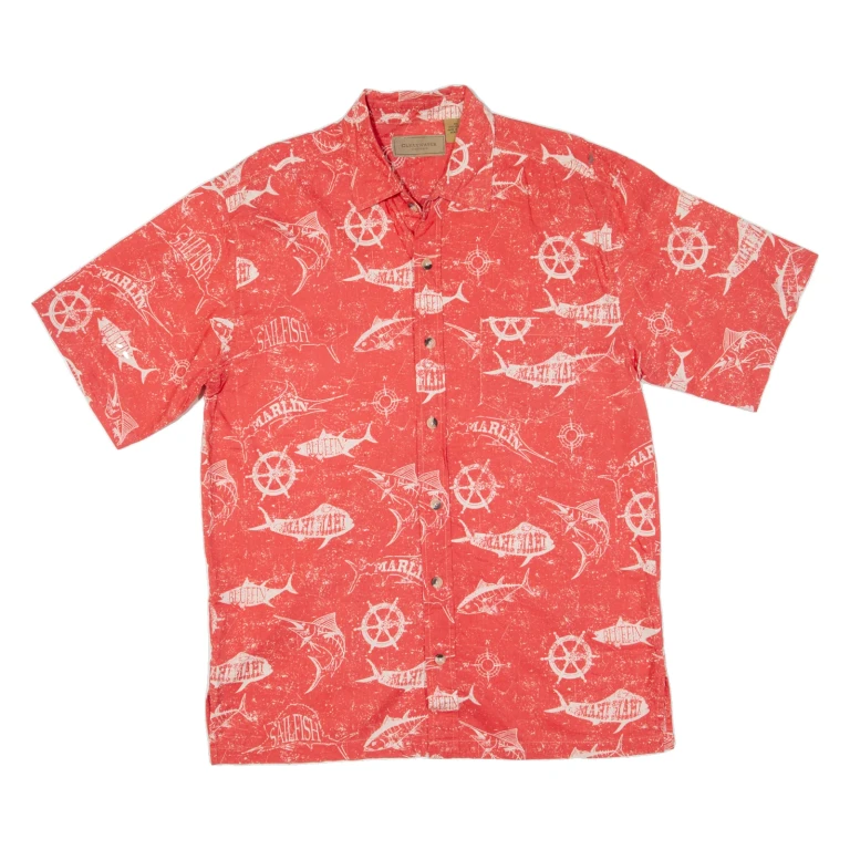 CLEAR WATER Fish Mens Hawaiian Shirt Pink XL