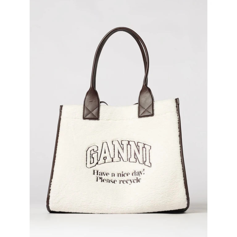 Shearling and Recycled Leather Tote Bag with Embroidered Logo (B2110033135)