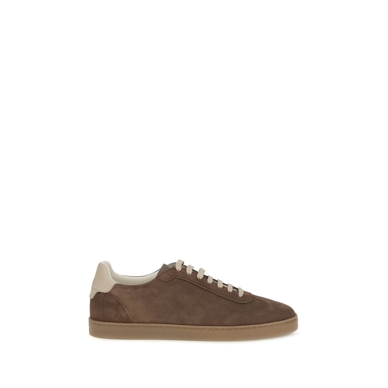 Beige Calf Leather Bos Taurus Low Top Sneakers - Men