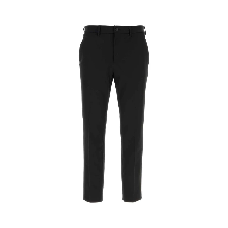 Prada Black Stretch Polyester Pant Nero Earecycledpolyester Pantaloni - Men
