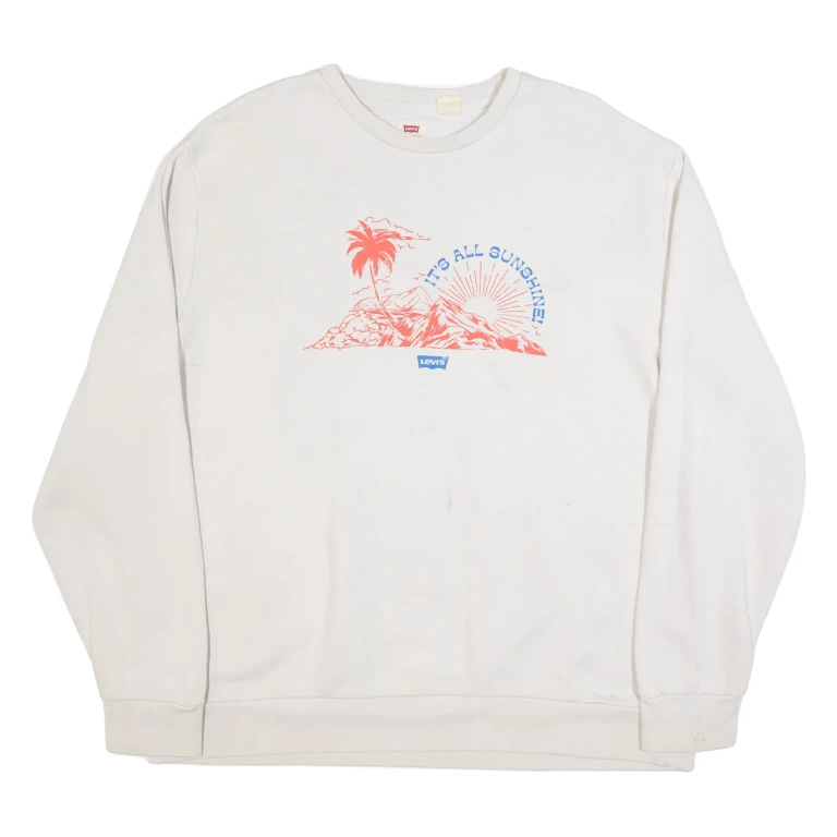 LEVI'S Mens Sweatshirt Cream XL