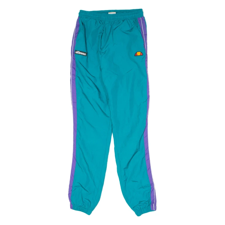ELLESSE Womens Track Pants Blue Nylon Tapered UK 10 W26 L30