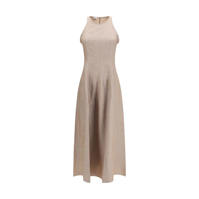 Brunello Cucinelli Beige Linen Casual Dress - Women