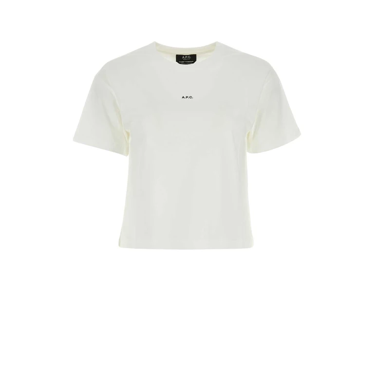 A. P.C. White Cotton T-Shirt Blancnoir Coton Biologique - Women