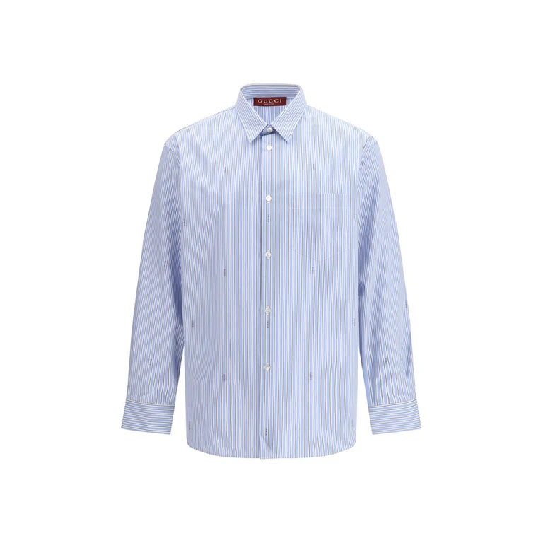 Gucci Blue Cotton Pattern Shirt - Men