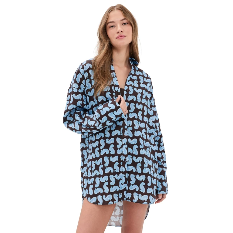 STAUD Sandbar Linen Top Seahorse L
