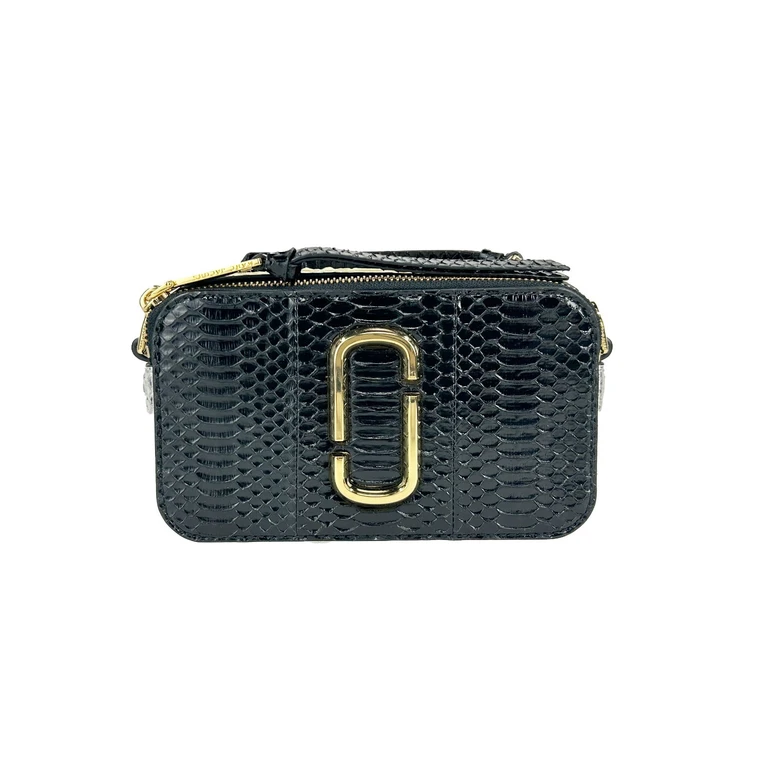 Marc Jacobs The Snapshot Snake Skin Crossbody Bag Gold Calfskin - Women
