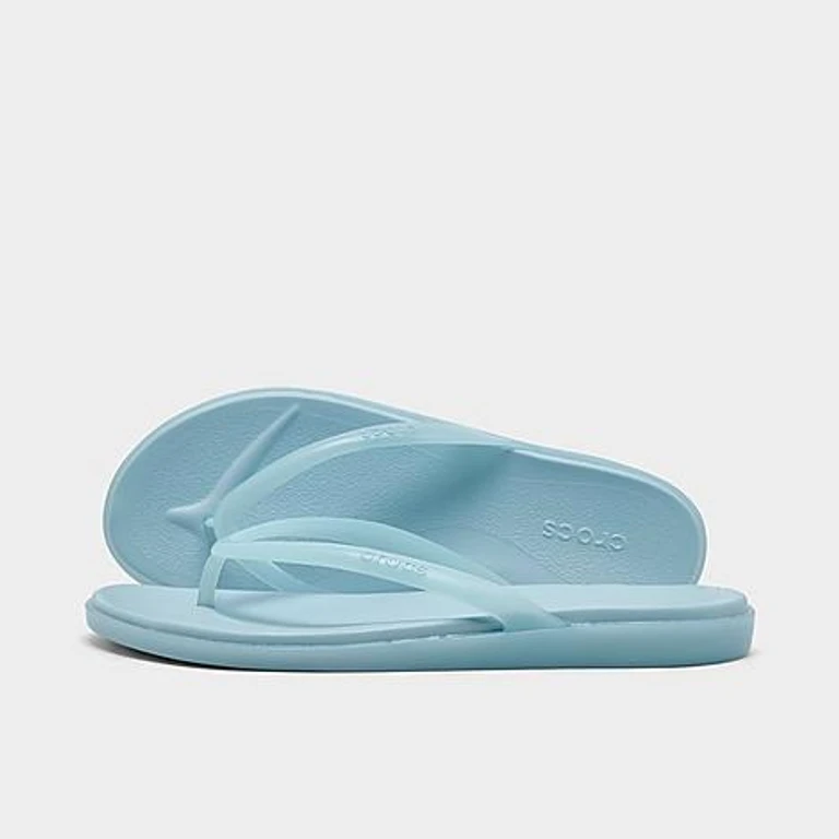 Crocs Women's Miami Round Toe Jelly Flip Flop Sandals in Sky Blue Jelly Size: 5.0
