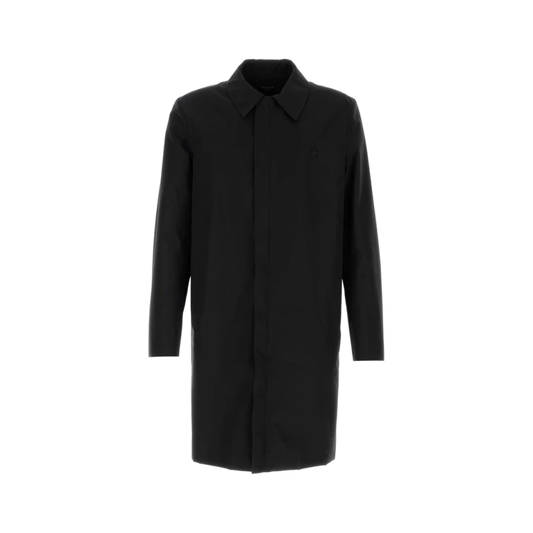 Gucci Black Cotton Blend Overcoat Mix Cappotti - Men