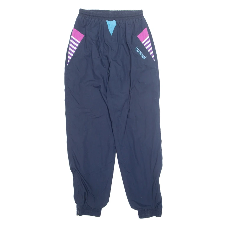 HUMMEL Lined Mens Track Pants Blue 90s Tapered L W27 L31