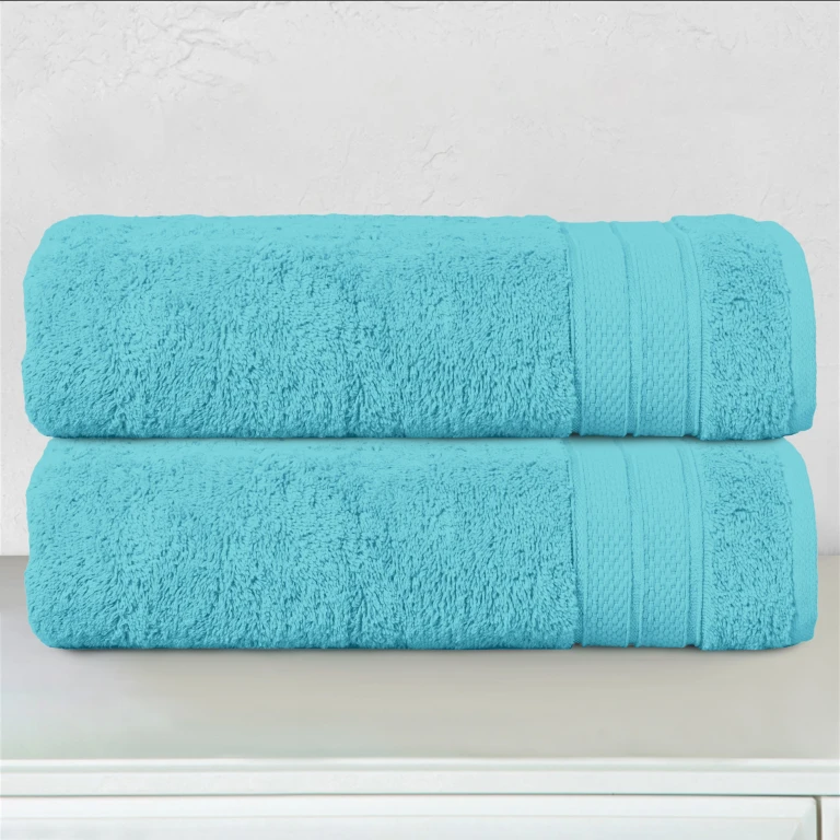 2-Piece Turkish Cotton Three Line Popcorn Bath Towel Set, 27 x 54 inch