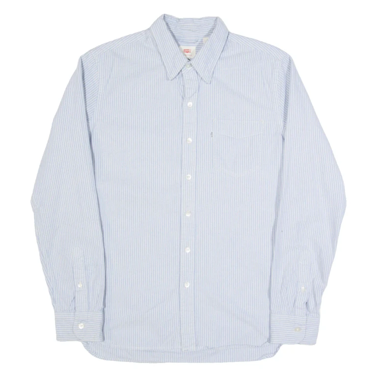 LEVI'S Mens Shirt Blue Striped Long Sleeve S