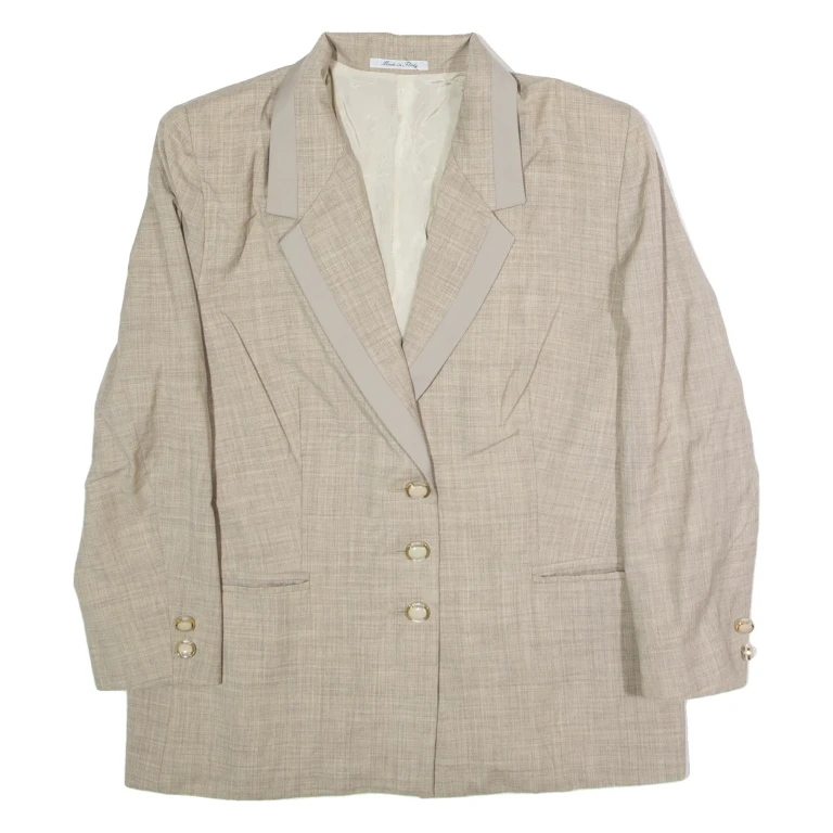 LA MADELEINE Womens Blazer Jacket Grey Wool XL