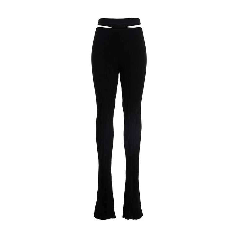 Black Viscose Flared Pants - Women