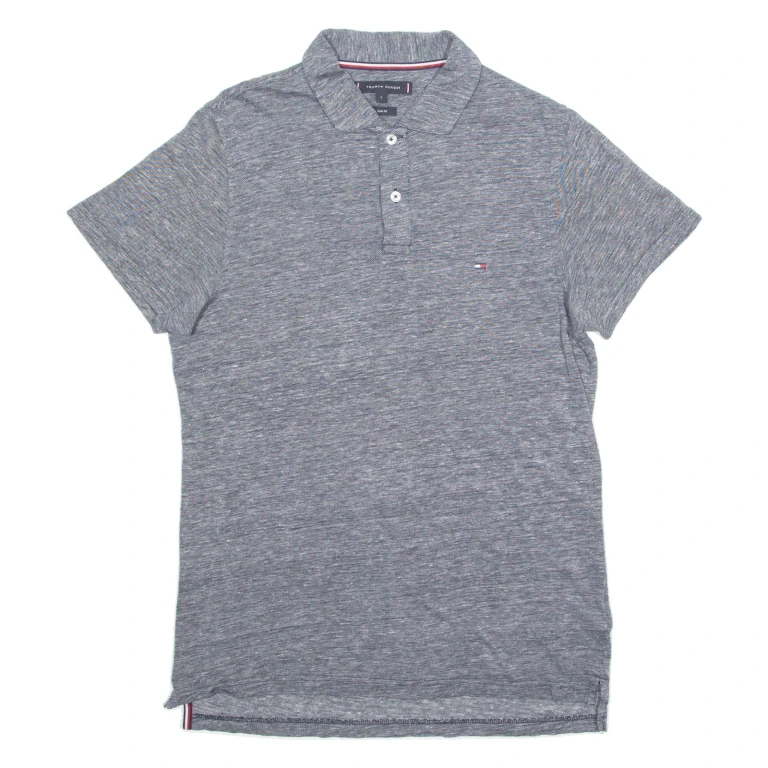 TOMMY HILFIGER Slim Fit Mens Polo Shirt Grey S