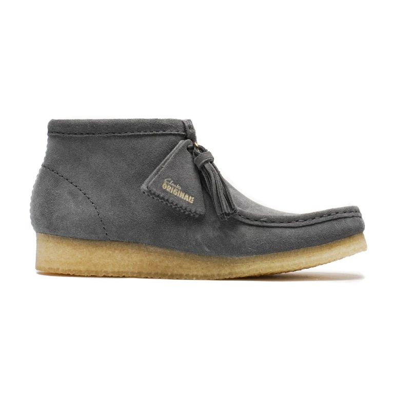 Women's Wallabee Boot Grey/Blue Suede Booties