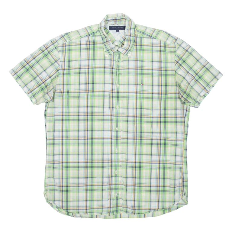TOMMY HILFIGER Mens Shirt Green Check L (UU3-171024-4329)